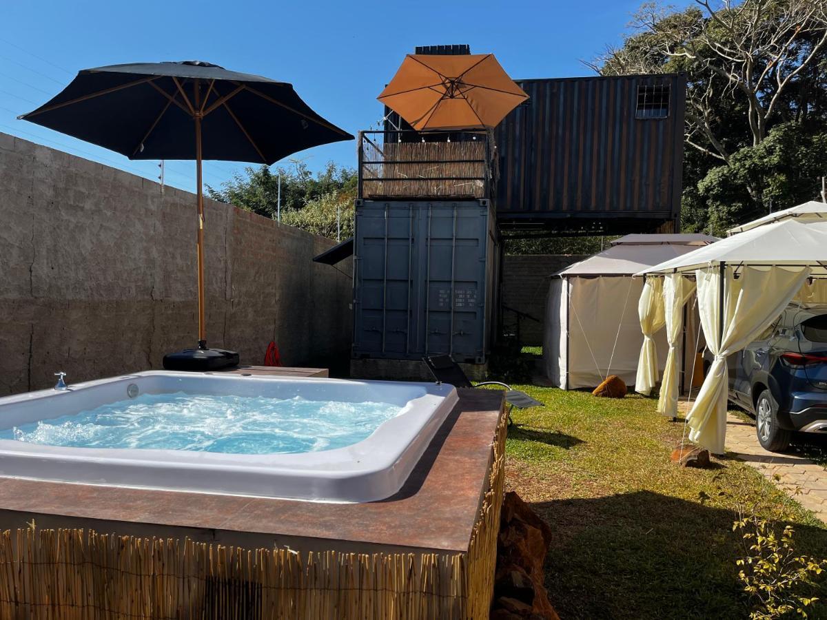 Container-Spa Quente, Projetor Cine, Lareira, Churrasqueira-20Km De Brotas Torrinha Dış mekan fotoğraf